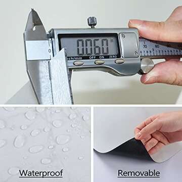 Livelynine 32-Pack Removable Floor Tiles Peel and Stick Flooring Charcoal Grey Vinyl Flooring Waterproof Bathroom Floor Tile Stickers Stick on Laminate Flooring Sticky Linoleum Flooring 12X12 Inch