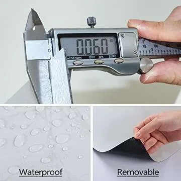 Livelynine 32-Pack Removable Floor Tiles Peel and Stick Flooring Charcoal Grey Vinyl Flooring Waterproof Bathroom Floor Tile Stickers Stick on Laminate Flooring Sticky Linoleum Flooring 12X12 Inch