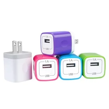 GiGreen USB Wall Plugs 5-Pack - Colorful Fast Charging Adapters