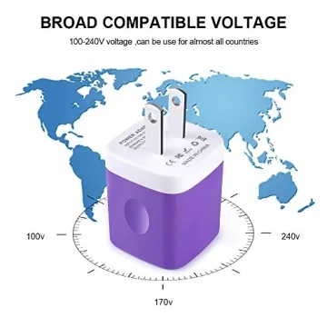 GiGreen Fast Charging USB Wall Plug 5-Pack for All Devices