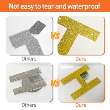 Merry Christmas Banner- Merry Christmas Banner Indoor, of Indoor Fireplaces, Room Walls and Patio Decorations, Sparkling Gold Color,Christmas Decoration Clearance