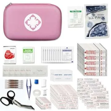 Car-Home Survival First-Aid Kit Emergency-Kit - Pink 273Piece Equipment Travel Supplies First Aid Se...