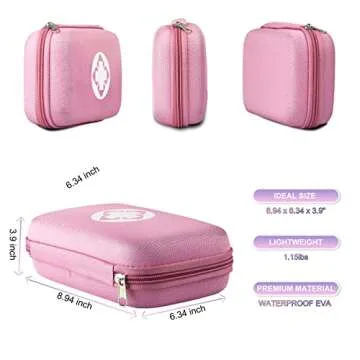 Car-Home Survival First-Aid Kit Emergency-Kit - Pink 273Piece Equipment Travel Supplies First Aid Set Home Essentials Camping Hiking YIDERBO