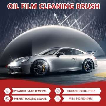Automotive Oil Film Cleaning Brush, Powerful Oil Film Remover for Cleaner Car Windows