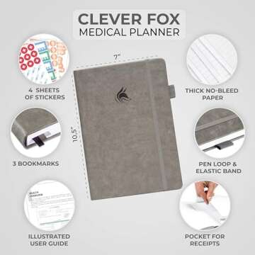 Clever Fox Large Medical Planner 12-Month – Medical Notebook, Health Diary, Wellness Journal & Log...