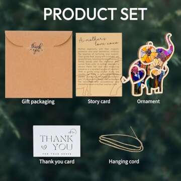 Heartfelt Motherhood Elephant Ornament with Card