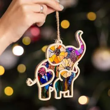 Heartfelt Motherhood Elephant Ornament with Card