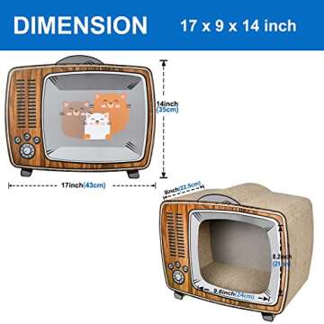 FluffyDream TV Cat Scratcher Cardboard Lounge Bed, Cat Scratching Board, Durable Board Pads Prevents Furniture Damage