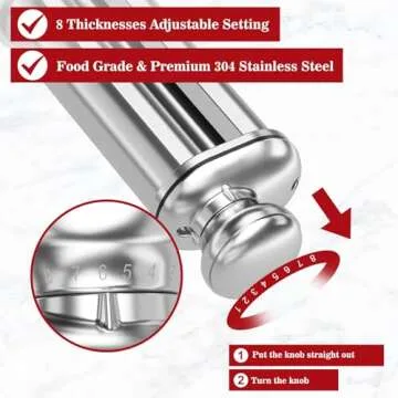 Pasta Maker Attachments for Kitchenaid Stand Mixers, 3-Pieces Pasta Accessories Included Stainless S...