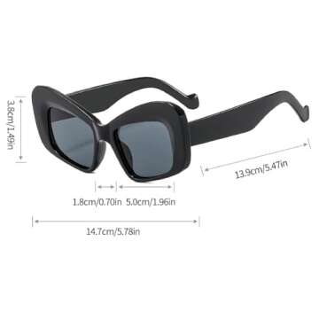 Vintage Oversized Cat Eye Sunglasses For Women Fashion Unique Butterfly Designer Female Elegant Big Shades N45 (blue brown)