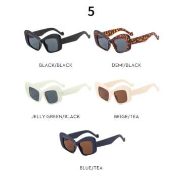 Vintage Oversized Cat Eye Sunglasses For Women Fashion Unique Butterfly Designer Female Elegant Big Shades N45 (blue brown)