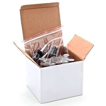 Vivaplex, 6, Amber, 2 oz Glass Bottles, with Black Fine Mist Sprayers