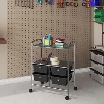 Yaheetech 4-Drawer Rolling Storage Cart for Organization