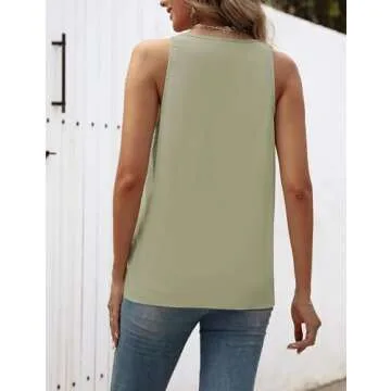 Chic GKBK Women's Tie Front V Neck Tank Top
