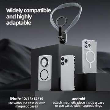 REYGEAK Magnetic Neck Phone Mount,2024 New POV/Vlog Phone Holder for Magsafe iPhone 16/15/14/13/12 P...