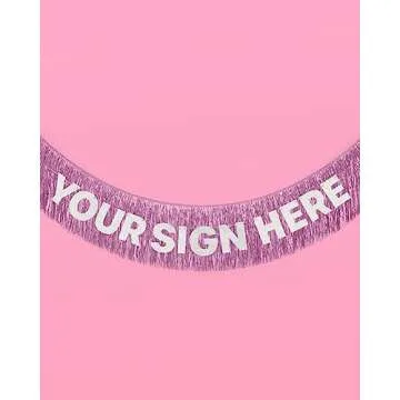 xo, Fetti Light Purple Fringe Banner - 5 Ft. | Bachelorette Party Decorations, Birthday Party Decor,...