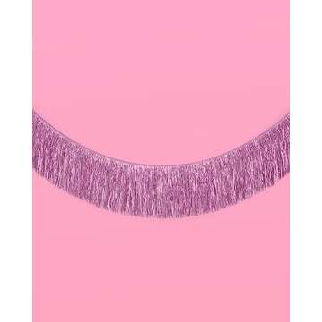 xo, Fetti Light Purple Fringe Banner - 5 Ft. | Bachelorette Party Decorations, Birthday Party Decor, Baby Shower Supplies, Photo Booth Banner Backdrop