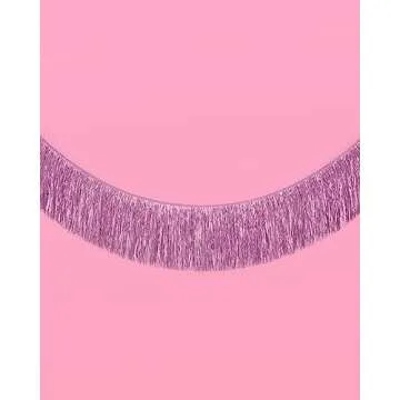 xo, Fetti Light Purple Fringe Banner - 5 Ft. | Bachelorette Party Decorations, Birthday Party Decor, Baby Shower Supplies, Photo Booth Banner Backdrop