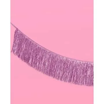 xo, Fetti Light Purple Fringe Banner - 5 Ft. | Bachelorette Party Decorations, Birthday Party Decor, Baby Shower Supplies, Photo Booth Banner Backdrop