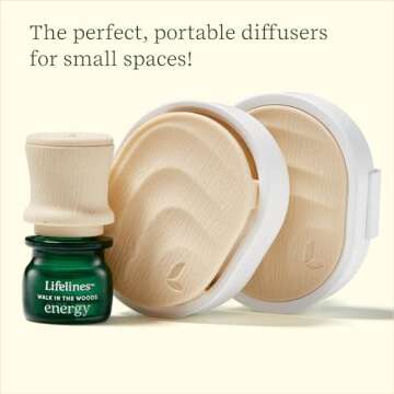Lifelines Everyday Portable Diffuser Set - Cordless Aromatherapy for Small Spaces - Essential Oil Bl...