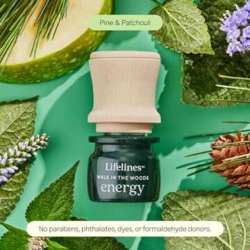 Lifelines Everyday Portable Diffuser Set - Cordless Aromatherapy for Small Spaces - Essential Oil Blend with Precision Pump Included - Alternative to Car Diffusers, Potpourri Bags, & Fragrance Sachets