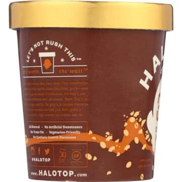 Halo Top, Candy Bar Ice Cream, Pint (4 Count)