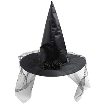 Black Halloween Witch Hat for Women - Party Accessory