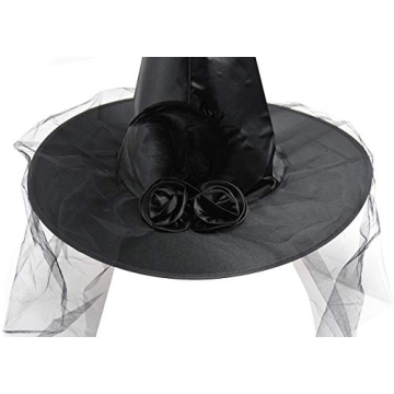 Black Halloween Witch Hat for Women - Party Accessory