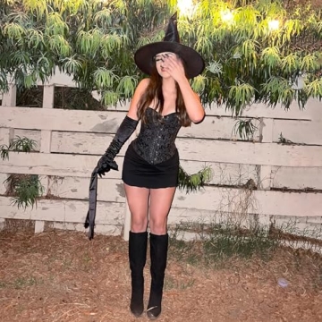 Black Halloween Witch Hat for Women - Party Accessory