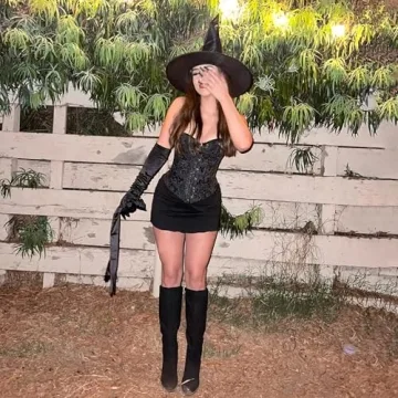 Black Halloween Witch Hat for Women - Party Accessory