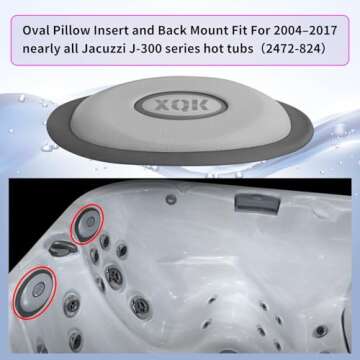 XQK 2 Pack 2455-263 Spa Oval Pillow Insertt and Back Mount -Enhanced Support, Ultimate Spa Relaxatio...