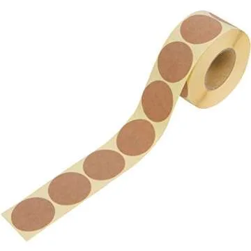 Camp Galaxy 1.5” Natural Brown Kraft Stickers (500 Per Roll) - Round Blank Stickers for Store Owners, Crafts, Organizing, Jar and Canning Labels, Price Tags