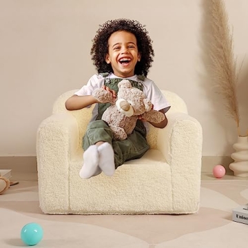 Comfy MOMCAYWEX Kids Sherpa Chair for Toddlers