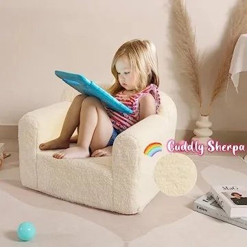 Comfy MOMCAYWEX Kids Sherpa Chair for Toddlers