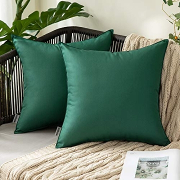 MIULEE Pack of 2 Decorative Outdoor Waterproof Pillow Covers Garden Cushion Sham Throw Pillowcase Sh...