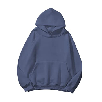 Lauweion Women's Solid Basic Fleece Hoodie - Oversized Comfort