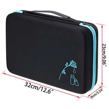 Hipiwe 70 Essential Oils Carrying Case Holds 5ml, 10ml, 15ml Bottles Hard Shell Exterior EVA Essenti...