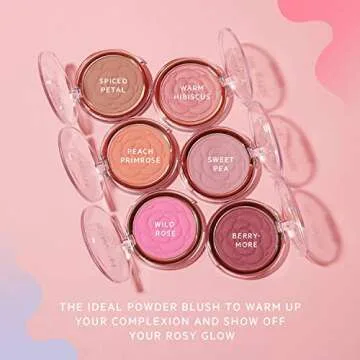 FLOWER BEAUT Pots Powder Blush Smooth Silky Skin Tone Enhancing Soft Satin Finish Makeup, Sweet Pea, 0.21 Ounce