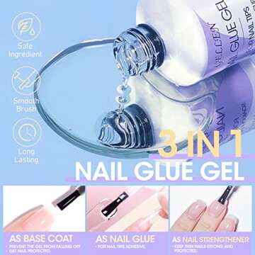 Gellen Nail Tips And Glue Gel Kit, Gel x Nail Kit With 240Pcs Full Matte Almond Fake Nails, 3 In 1 Nail Glue, LED Nail Lamp For Gel Nail Extension Kit, DIY Nail Art Decorations Manicure Tools Gift Set
