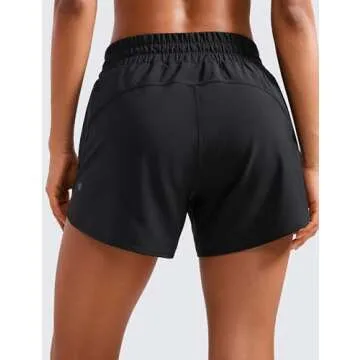 CRZ YOGA Womens Mid Waisted Running Shorts Liner - 5'' Quick Dry for Athletic Sport Workout Track wi...