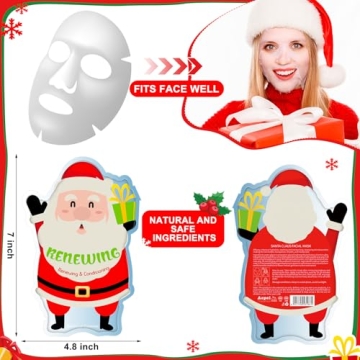 Timgle 24 Pcs Christmas Facial Masks Holiday Gifts