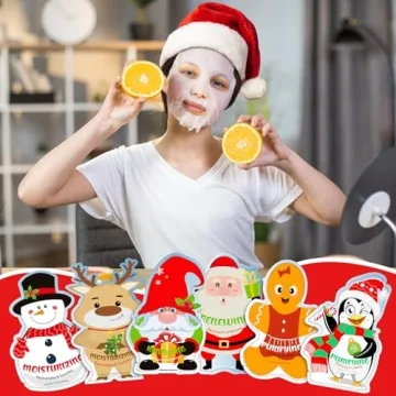 Timgle 24 Pcs Christmas Facial Masks Holiday Gifts