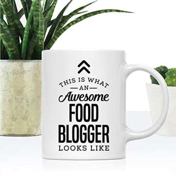 Andaz Press Awesome Food Blogger Ceramic Coffee Tea Mug - Gift Boxed 11oz