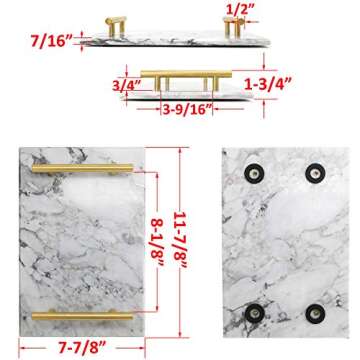 LUANT Marble Stone Decorative Tray for Counter, Vanity, Dresser, nightstand, or Desk, Dimension 11-2/3"L X 7-3/4"W X 2" H