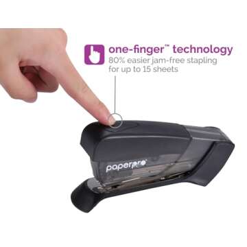 Paper Pro Compact Classic No Effort, One Finger, 80% Easier Staplers - Great for Carpal Tunnel and A...