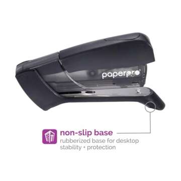 Paper Pro Compact Classic No Effort, One Finger, 80% Easier Staplers - Great for Carpal Tunnel and Arthritis, Assorted (3054)