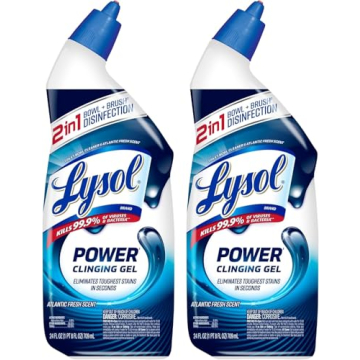 Lysol Toilet Bowl Cleaner, Max Strength Bathroom Cleaning Supplies, Toilet Bowl Cleaner Clinging Gel...