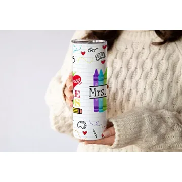 20oz Personalized Teacher Tumbler with Lid and Straw