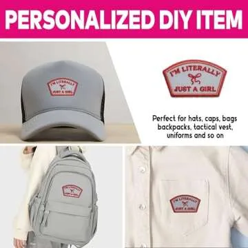 I'm Literally Just A Girl Patch 3 Inches Iron On/Sew On Embroidered Applique Patch for Clothes Backpacks Hats Cute Bow Girly Gift for Girl DIY Accessories Gifts for Mom Dad Friends Coworkers