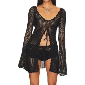 Stylish Women's Crochet Beach Cover-Up - Lightweight & Breathable Summer Essential